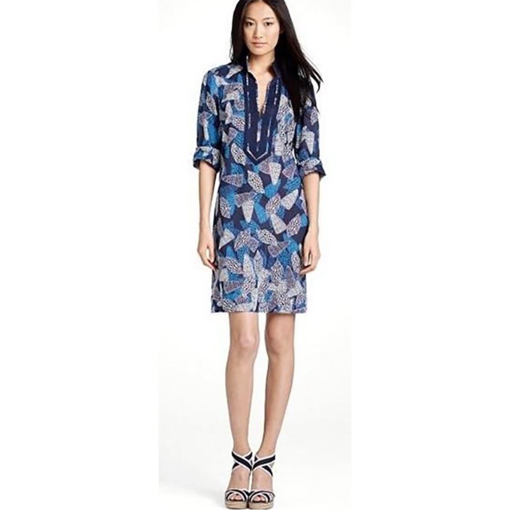 Tory Burch Blue and White Patterned Dress